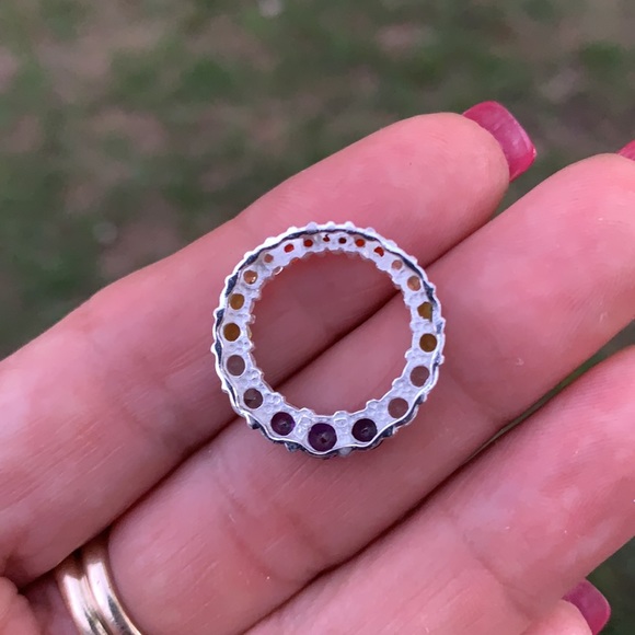 Sterling Silver Small Multi-Colored CZ Pendant - Picture 10 of 17